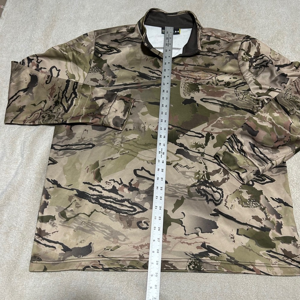 Under Armour Pullover Mens XXL Fleece Camo Quarter Zip Hunting Athletic Top - Picture 5 of 7